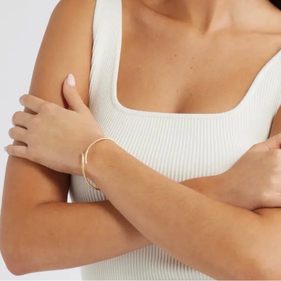 NWOT Cubic Zirconia Bypass Cuff Bracelet - Picture 2 of 3